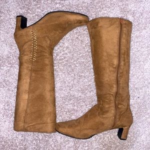 Tan heeled boots size 12